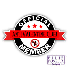 Load image into Gallery viewer, Round Official Member Anti Valentine Club 3-inch Sticker