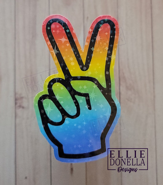 Rainbow Peace Holographic 3" Waterproof Sticker