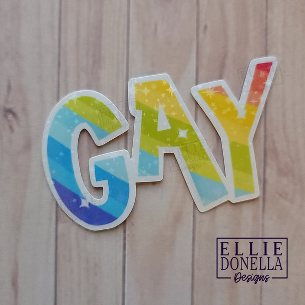 GAY LGBTQ+ Pride 3" Waterproof Holographic Sticker