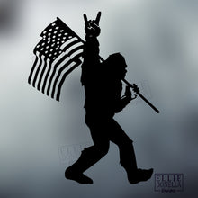 Load image into Gallery viewer, Bigfoot / Sasquatch American Flag DECAL