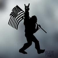 Bigfoot / Sasquatch American Flag DECAL