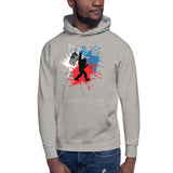 Bigfoot Sasquatch red white and Blue American Flag Unisex Hoodie
