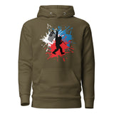 Bigfoot Sasquatch red white and Blue American Flag Unisex Hoodie