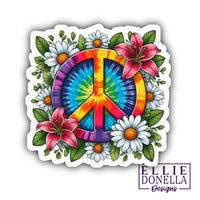 Tie-dye Peace Sign Sticker