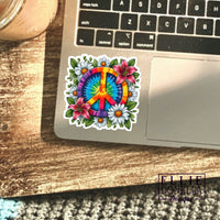 Tie-dye Peace Sign Sticker