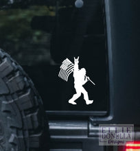Load image into Gallery viewer, Bigfoot / Sasquatch American Flag DECAL
