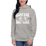 "Helmet Hair, Don't Care!" Race Car Driver Inspired Hoodie