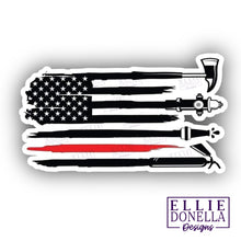 Load image into Gallery viewer, Firefighter Flag ⚡Weatherproof⚡Sticker
